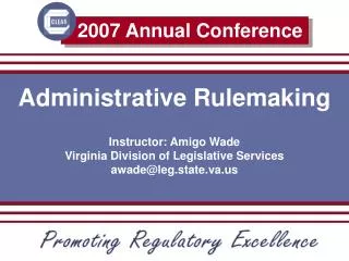 Administrative Rulemaking