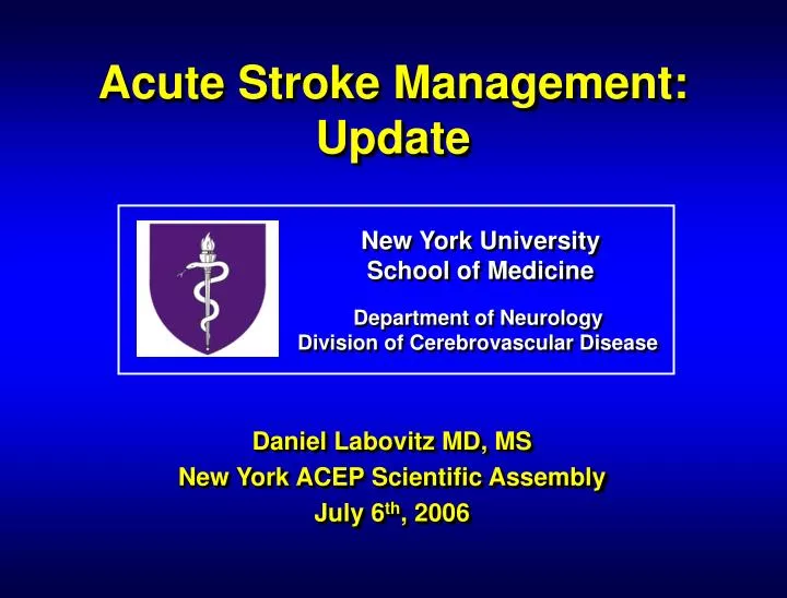 acute stroke management update