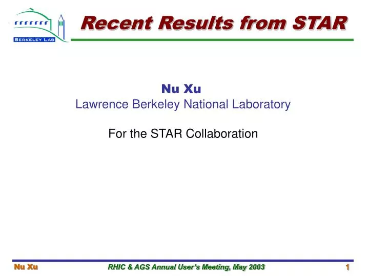 recent results from star