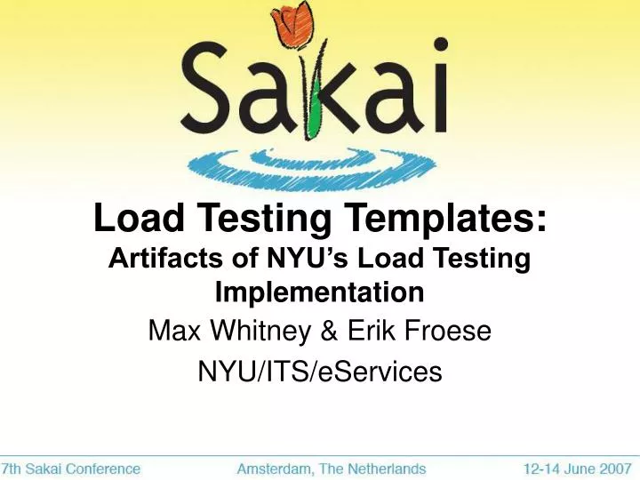 load testing templates artifacts of nyu s load testing implementation