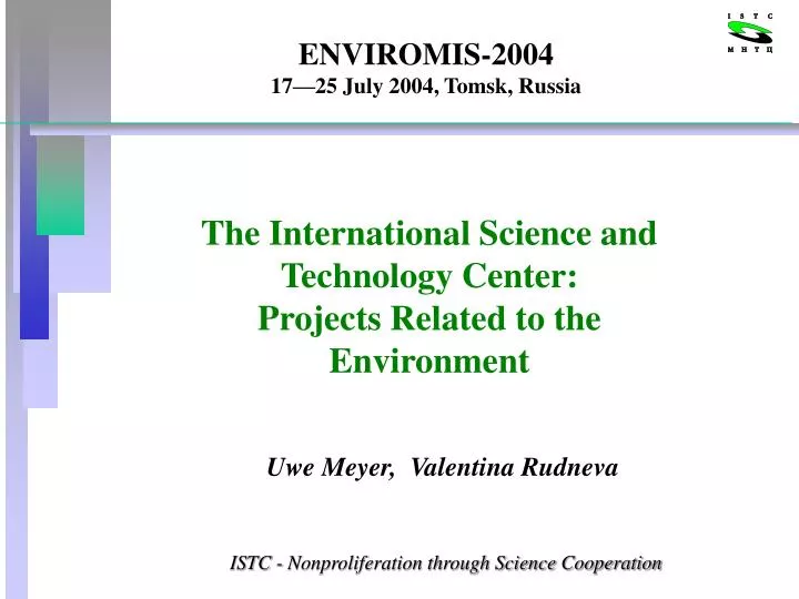 enviromis 2004 17 25 july 2004 tomsk russia