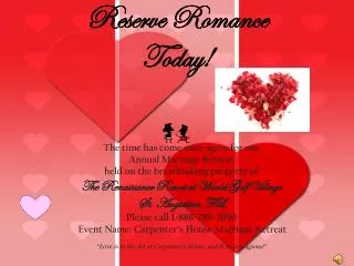 Reserve Romance Today!