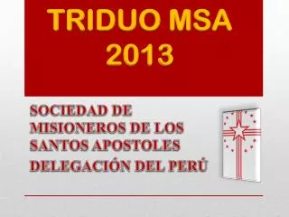 triduo msa 2013