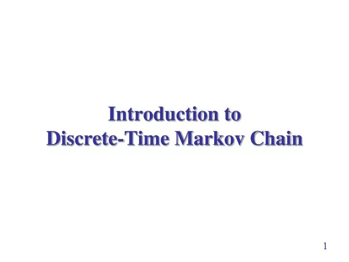 introduction to discrete time markov chain