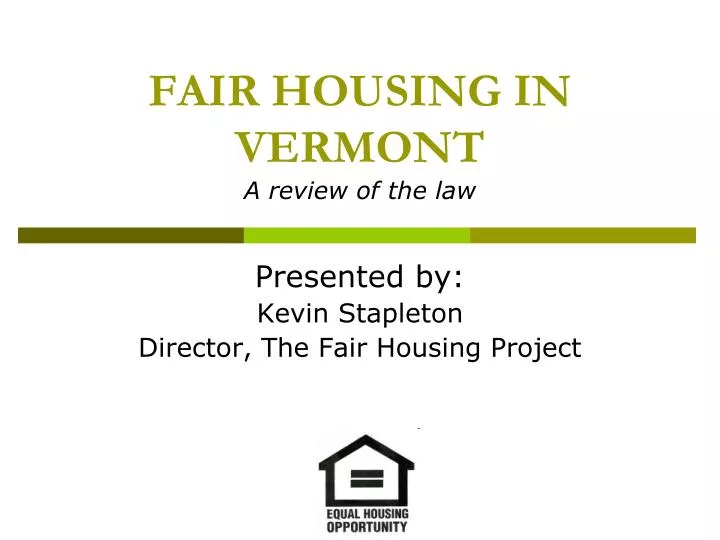 fair housing in vermont a review of the law