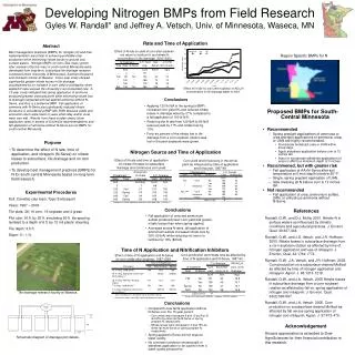 Developing Nitrogen BMPs from Field Research