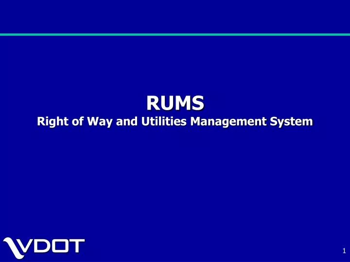 rums right of way and utilities management system