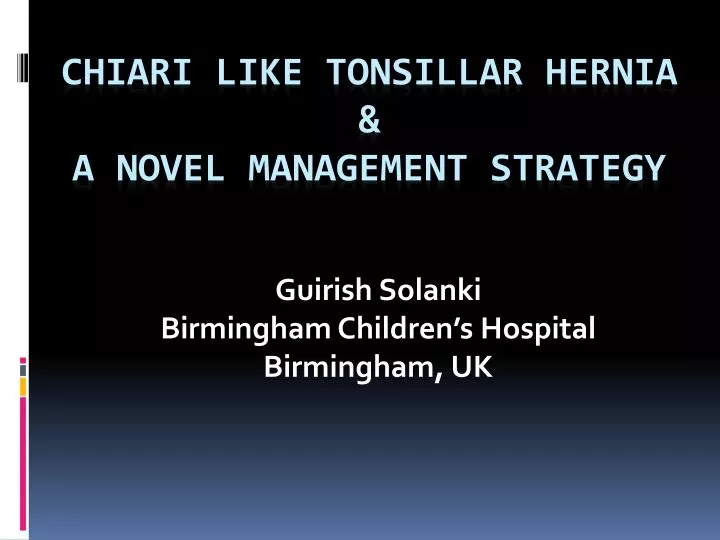 guirish solanki birmingham children s hospital birmingham uk