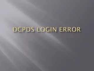 DCPDS Login error