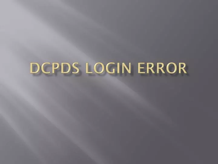 dcpds login error