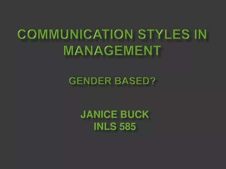 communication styles in management gender based