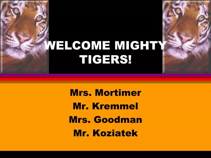 welcome mighty tigers
