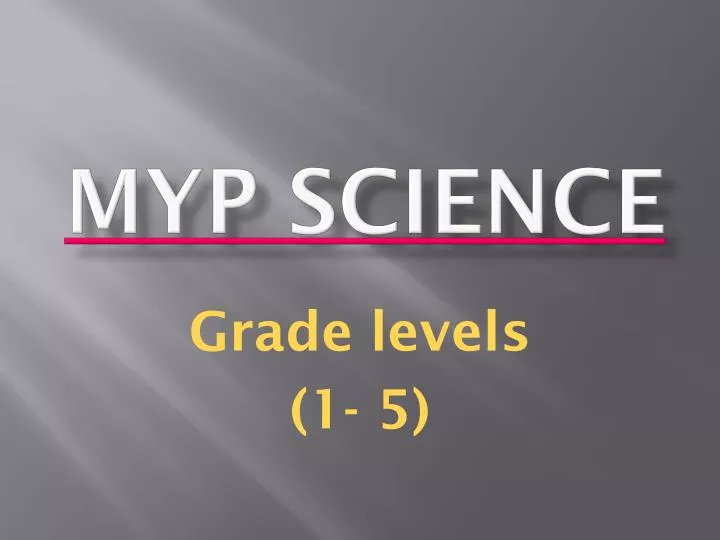myp science