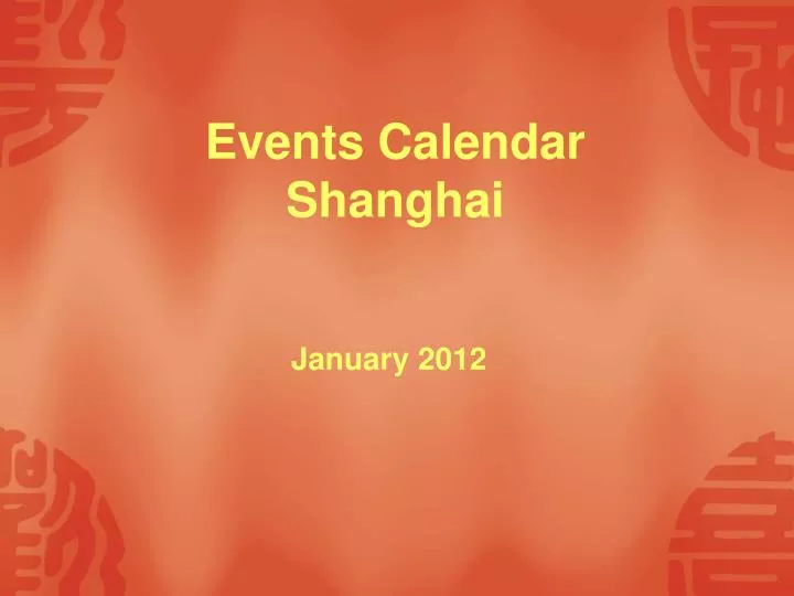 events calendar shanghai