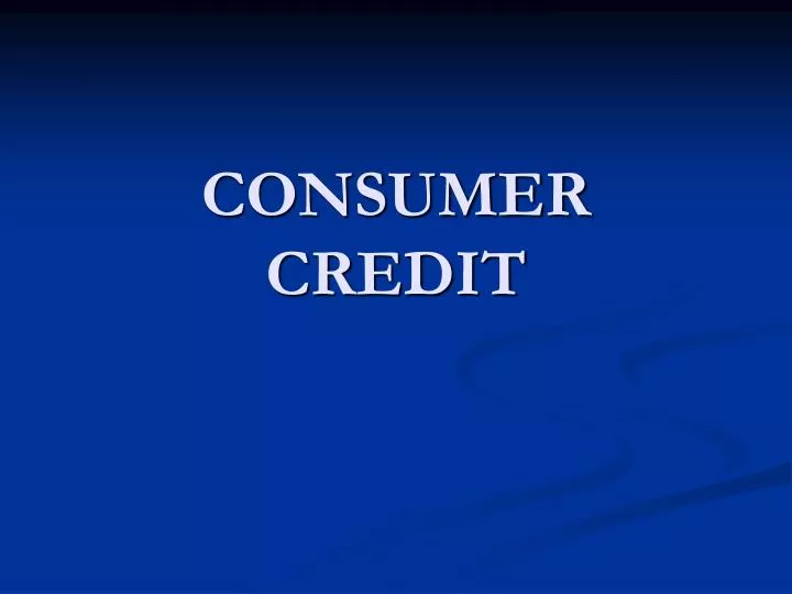 consumer credit