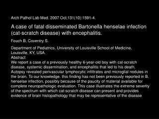 Arch Pathol Lab Med. 2007 Oct;131(10):1591-4.