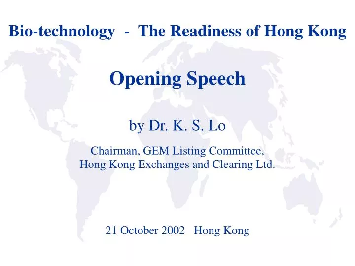 bio technology the readiness of hong kong