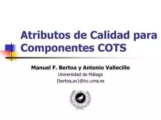 atributos de calidad para componentes cots