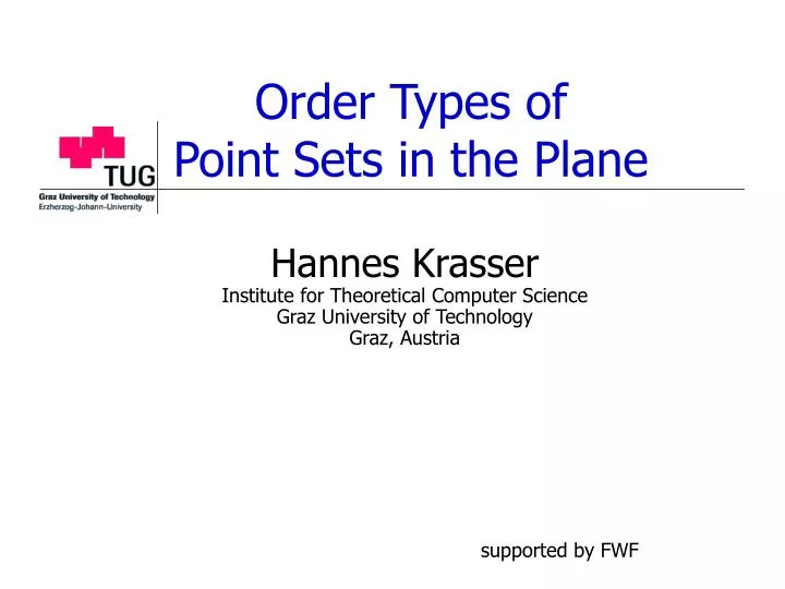 order types of point sets in the plane