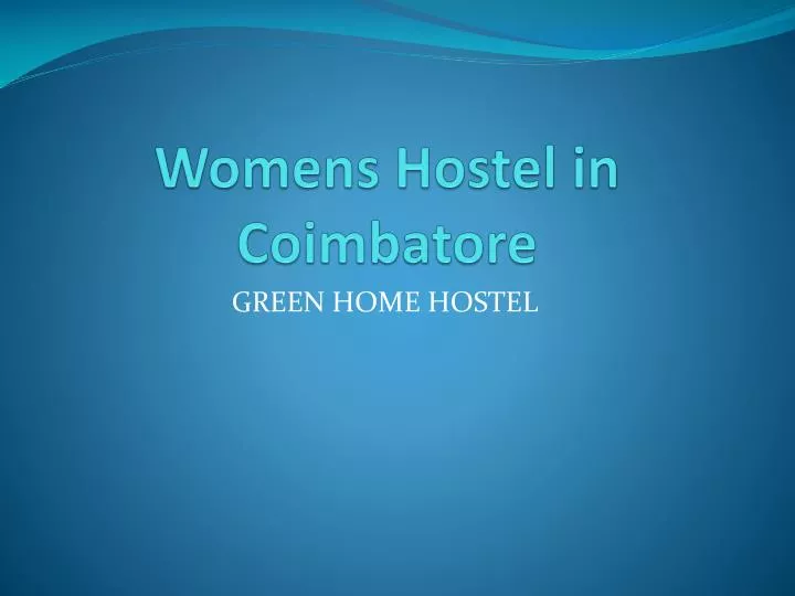 womens hostel in coimbatore