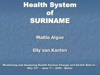 Health System of SURINAME