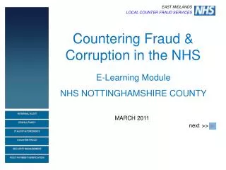 Countering Fraud &amp; Corruption in the NHS