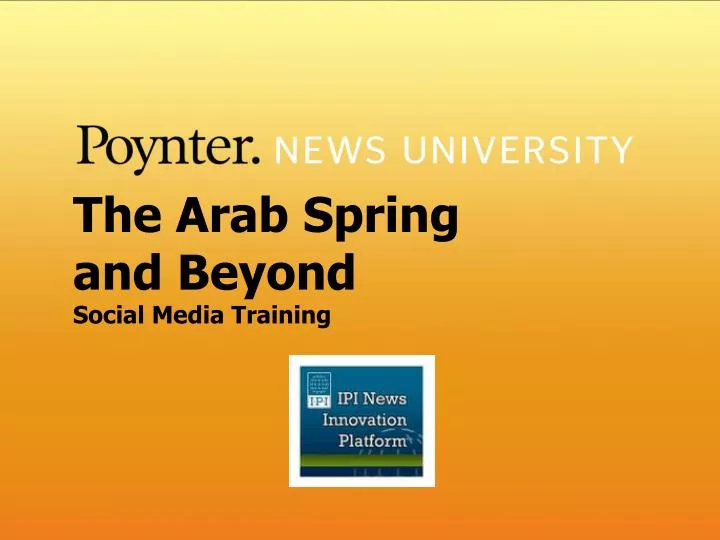 the arab spring and beyond social media training