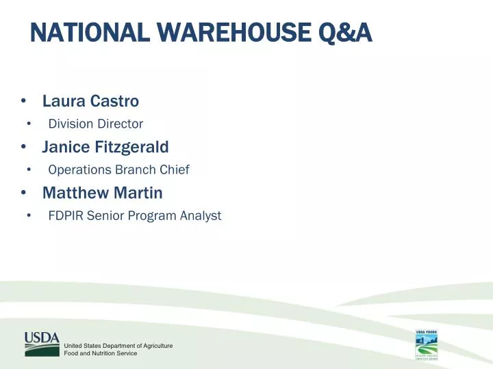 national warehouse q a
