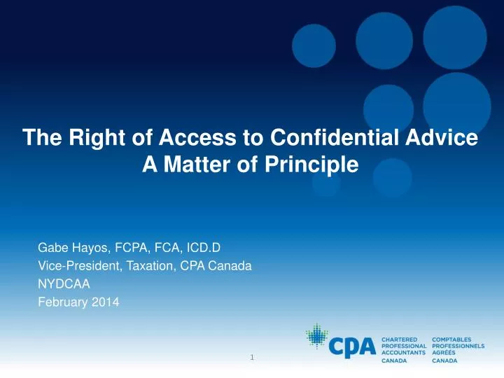 the right of access to confidential advice a matter of principle