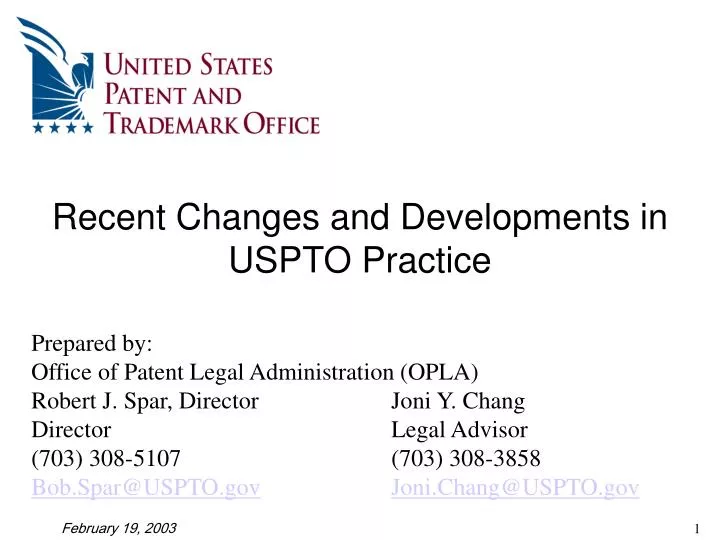 recent changes and developments in uspto practice