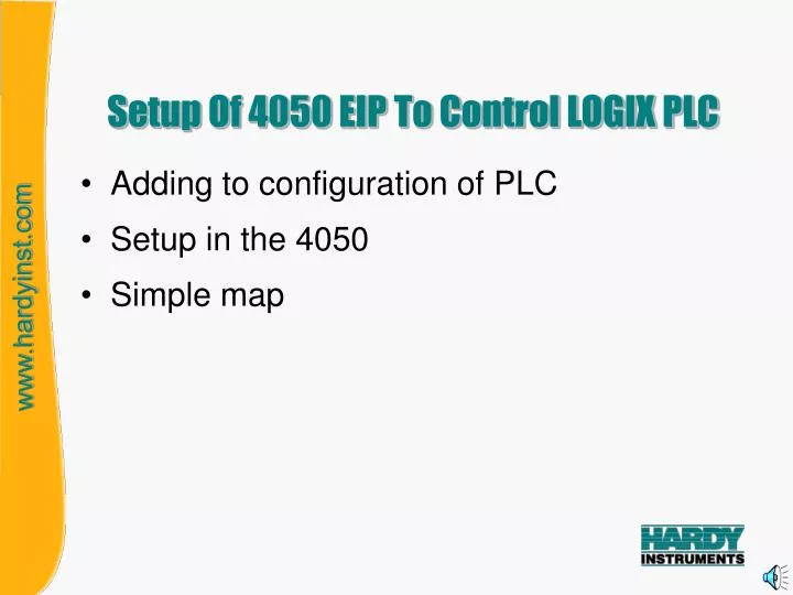 setup of 4050 eip to control logix plc