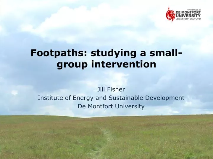 footpaths studying a small group intervention