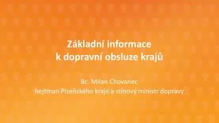 z kladn informace k dopravn obsluze kraj