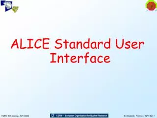 ALICE Standard User Interface