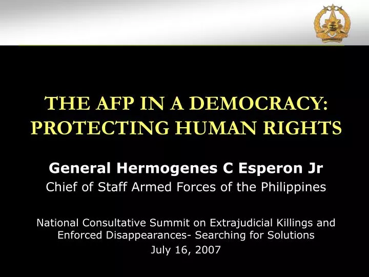 the afp in a democracy protecting human rights