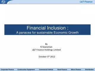 Financial Inclusion : A panacea for sustainable Economic Growth