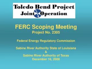 FERC Scoping Meeting Project No. 2305