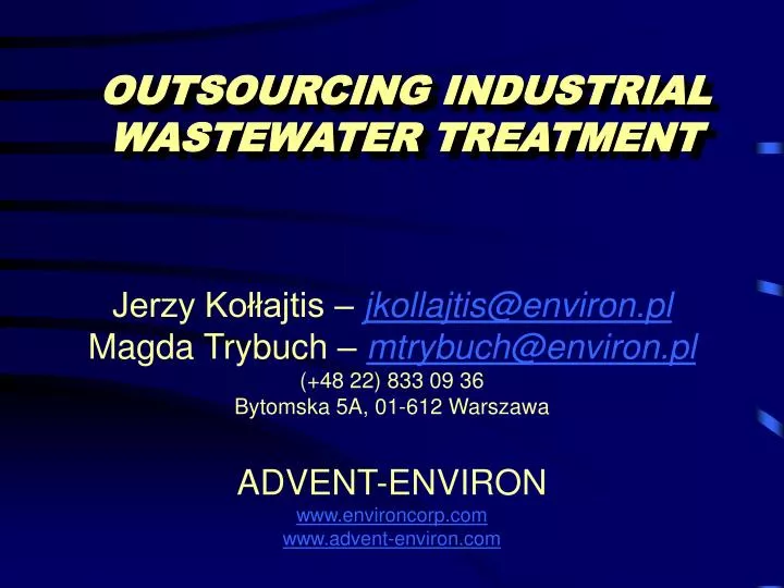outsourcing industrial wastewater treatment