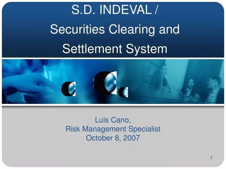 s d indeval securities clearing and settlement system