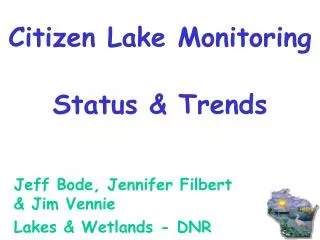 Citizen Lake Monitoring Status &amp; Trends