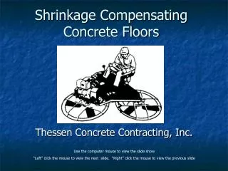 Shrinkage Compensating Concrete Floors