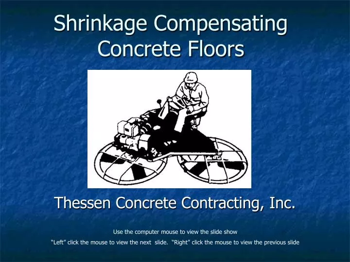 shrinkage compensating concrete floors