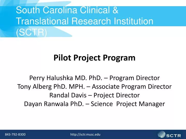 south carolina clinical translational research institution sctr