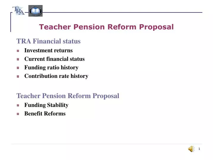 teacher pension reform proposal