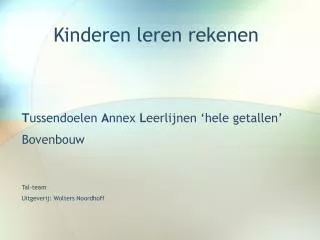 kinderen leren rekenen