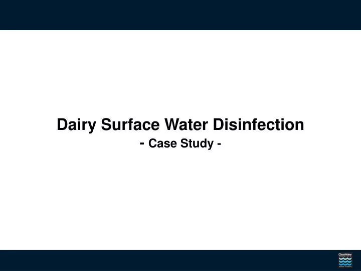 dairy surface water disinfection case study