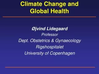 Climate Change and Global Health