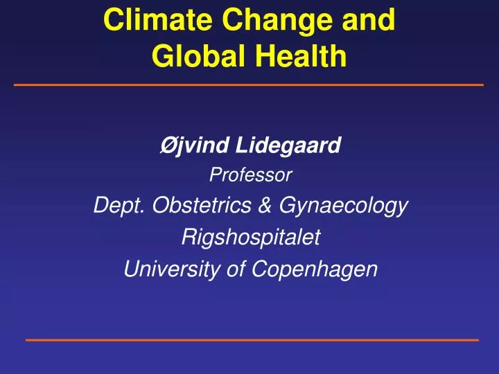 climate change and global health