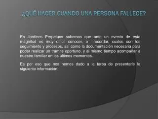 qu hacer cuando una persona fallece