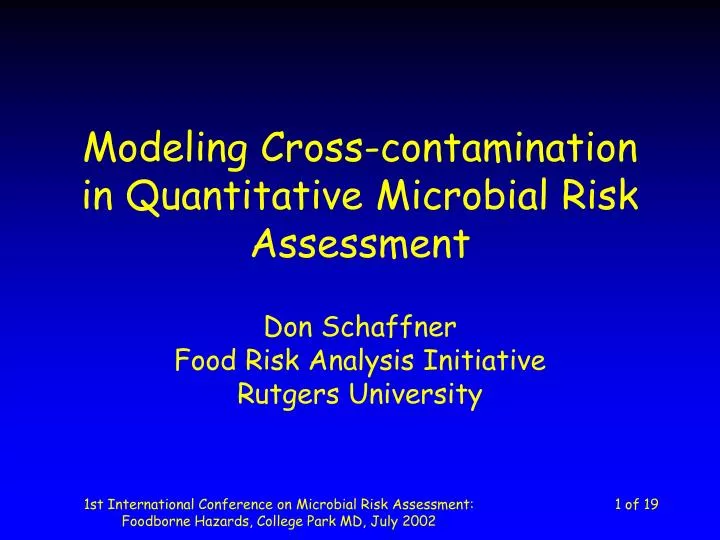 modeling cross contamination in quantitative microbial risk assessment